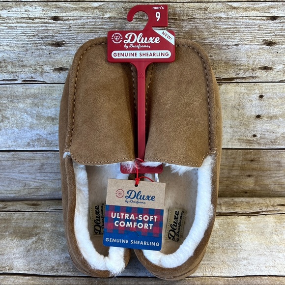 Dluxe Size 9 Mens New Slippers Suede By Dearfoams - Picture 6 of 13